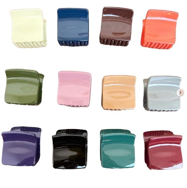 ZEELPETAL Small Hair Clips Claw Clips for Thin Hair 3 Pcs Small Hair Claws Round Claw Clips Medium Hair Clips for Thin Fine Short Hair Mini Jaw Clips Hair Accessories for Women, Multi Color.