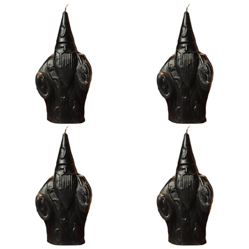 Hecate Magic Mall Merlin Candle – Inspirational Intention Candle for Focus, Creativity & Mindful Reflection – Decorative Home Décor (Black, Pack of 4)