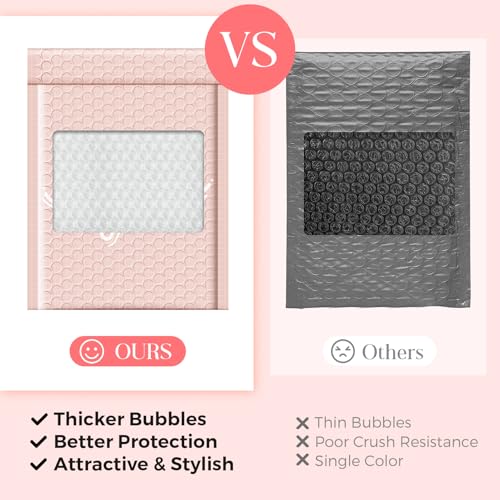 Metronic Bubble Mailers 6x10 Inch 100 Pack Thank You Padded Envelopes Pink by METRONIC - Used condition - Image 6