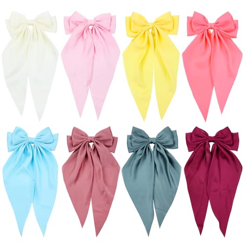Barrettes à cheveux grand nœud français lot de 8 pinces pour femmes