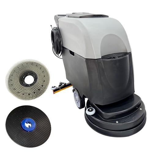 INTSUPERMAI Industrial Auto Floor Scrubber - 3 in1 Commercial Scrubber Machine with 20" Brush (173RPM), 40L/50L Dual Tanks for Shopping Mall/Hospital/Factory Floor Maintenance 110V