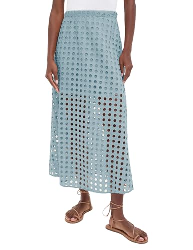 Fiona Jolin 2025 Women Summer Casual Eyelet Bohemian Maxi Skirt Beach Long Skirt with Mini Underneath