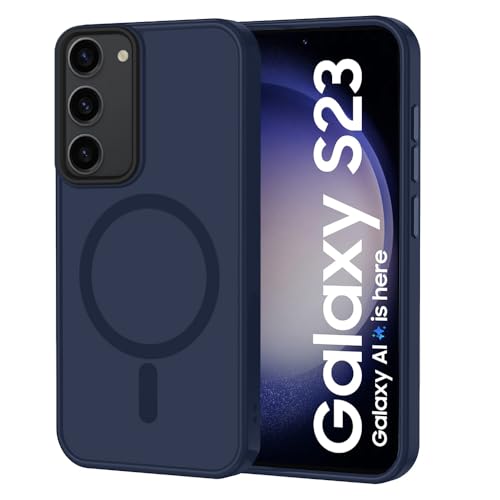 Image of SIZUKA Samsung S23 Magsafe Hard Back Case | Matte Design & 360 Protection | Military-Grade Samsung S23 Cover | Strong Magnet Back - Blue