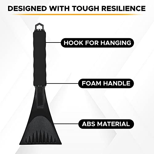 Econour Ice Scraper For Car Windshield | Window Snow Scraper For Car To Remove Snow, Frost, And Ice | 1 Pack Snow Sweeper For Car Windshield With Foam Handle For Perfect Grip | Made Of Abs Plastic #TOP2