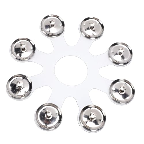 SUNGOOYUE Anillo Ching de Platillo, Pandereta de Hi Hat Portátil con 8 Pares de Jingle de Acero Inoxidable, para Hi Hats Crashes Rides and Stacks