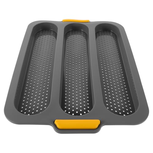 Ciieeo Silicone Baguette Pan Non Stick Slot Baking Mold for Homemade French Bread Versatile and Space Saving Design for Baked Baguettes