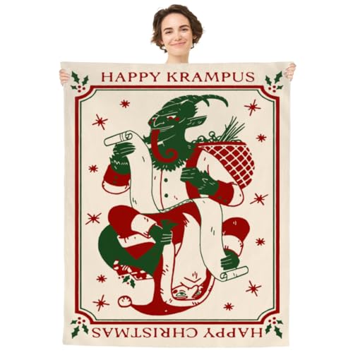 Happy Krampus Kids Throw Blanket for Boys & Girls - Soft Fleece Blanket for Daycare, Bed, Couch - Twin Size 60x80''