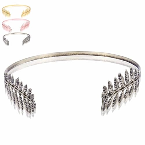 Back-worn Leaf Metal Headband Fashion Gold Leaf Back-Worn Goddess Headpieces Goddess Crown Hair Wrap (1pcs-C ONE SIZE)