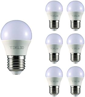TEKLED® G45 Golf Ball LED Bulbs | E27 Edison Screw | Energy Saving 5W Light Bulb 40W Incandescent Bulb Equivalent | 2700K 400LM NONDIMMABLE | 6-Pack | Warm White