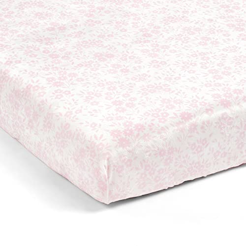 Image of Lush Decor Garden of Flowers Soft & Plush Fitted Crib Sheet, 52 inchx 28 inch, Pink