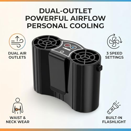 Ventilador de cintura portátil contra el calor con doble salida 5