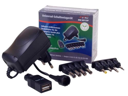 Profitec MW 609 EUP - Fuente de alimentación universal (3 V, 4,5 V, 6 V, 7,5 V, 9 V, 12 V, 600 mA, estabilizada, USB) Cover