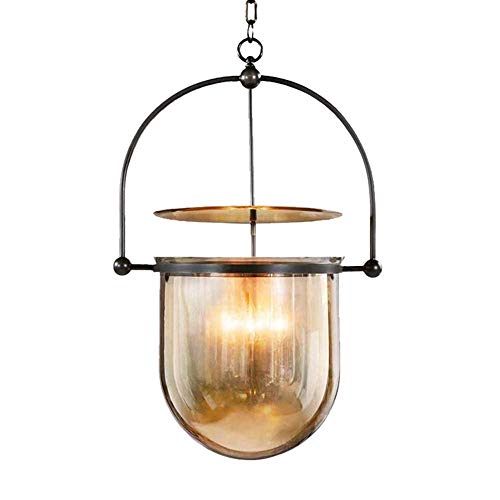 Lustre en verre suspendu au design moderne et ambré pour un salon élégant