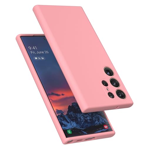 Coque S23 Ultra rose en silicone doux idéale pour vos photos au quotidien