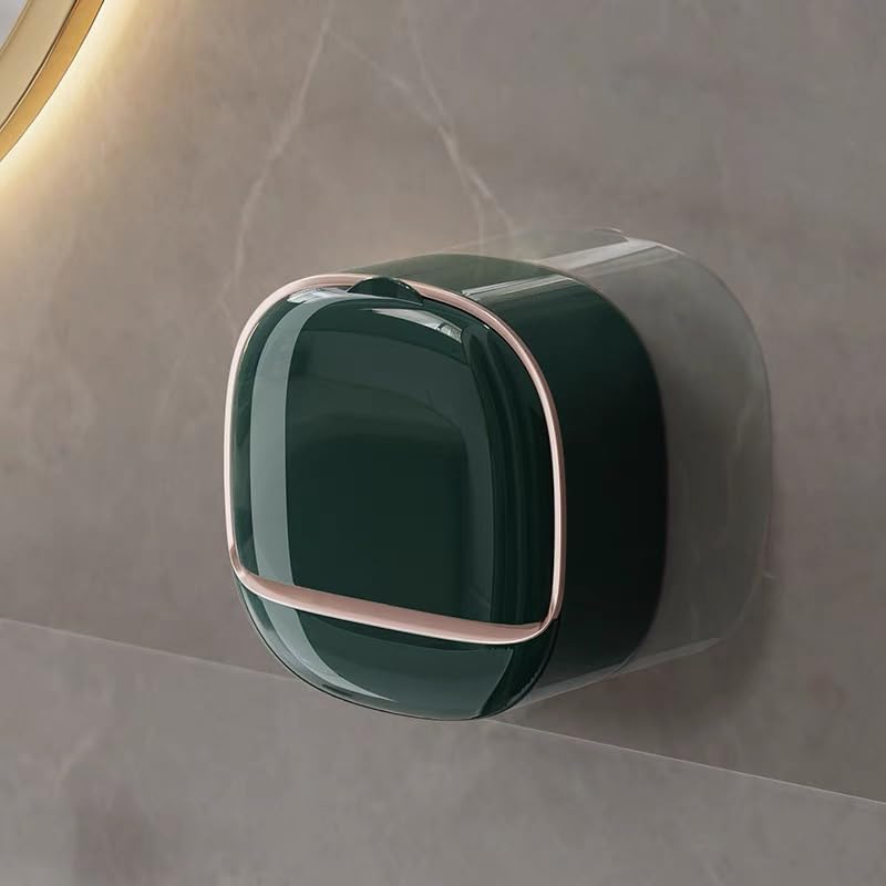 Furret Luxury Waterproof Wall-Mounted Soap Holder with Flip Cover | Dustproof Soap Storage Box | No-Drill Self-Adhesive Soap Case | Bathroom & Kitchen Organizer-image-31