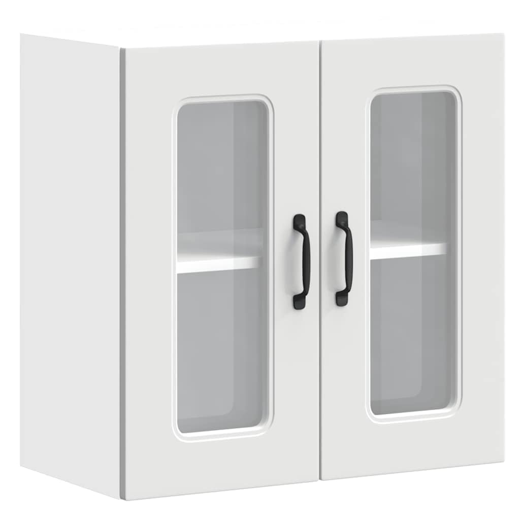 vidaXL Armoire Murale de Cuisine avec Porte en Verre Kalmar Blanc, Meuble Mural de Cuisine, armoires murales avec Portes, Armoire Murale de Cuisine avec Portes