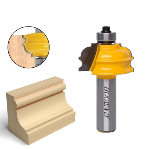 Boomway Architectural Molding Router Bits 1/2-Inch Shank Milling Cutter For Cabinet Panel Edge Forming Made Of 45# Carbon Steel Tungsten Carbide Alloy Blade For Woodwork Tools thumb #4