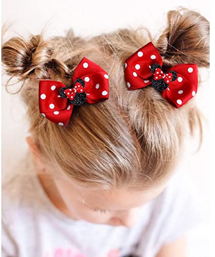 Mouse Ears Hair Bows Clips Glitter Hair Bow Cute Mice Ears Hair Accessories For Women Girls For Costume Birthday Party Favor Vacation Halloween Christmas Decoration #TOP6