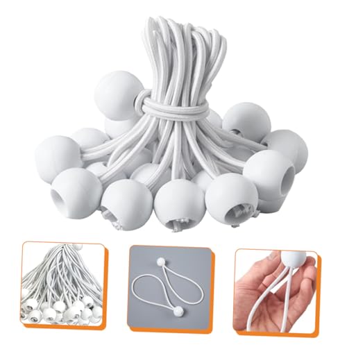 Cordons élastiques boule 20 cm blanc tendeurs pour fixation bâche
