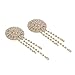 Rhinestone Nipple Cover Pasties Sticky Boobs Bra Chest Stickers Accessory Jewelry for Women,Round Shape with Tassel Gold