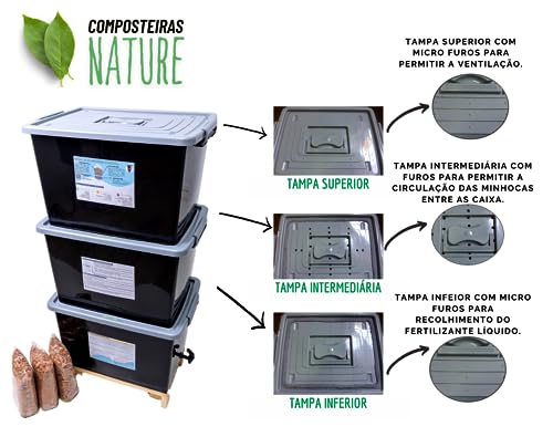 Composteira Doméstica Minhocário 168l - Reduza seu lixo orgânico