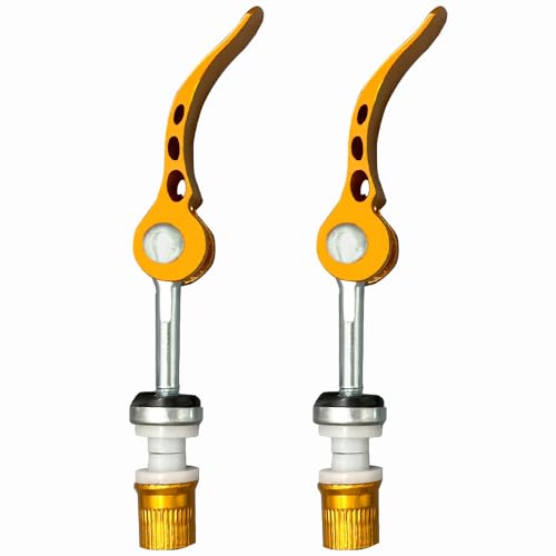 DAZISEN Accesorios de Bicicleta - Abrazadera de Poste de Asiento de Bicicleta de Liberación Rápida Ligera y Duradera,Amarillo (2 Piezas),60 * 65mm