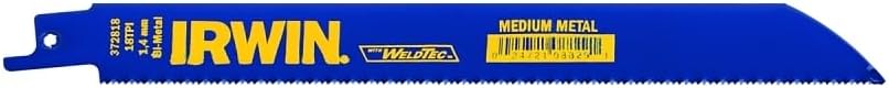 Irwin Tools IRWIN Reciprocating Saw Blades, Metal Cutting, 6-inch, 14 TPI, 25-Pack (372614B)