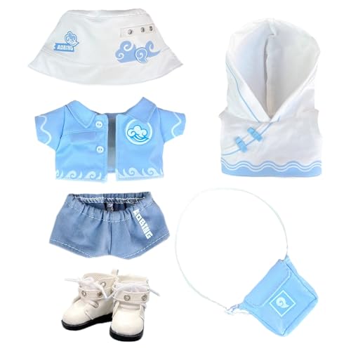 niannyyhouse ぬいぐるみ 服 10cm 15cm-17cm 20cm 赤と青のスーツ 綿人形 人形がドレスアップ 着せ替え (Blue, 15cm-17cm)