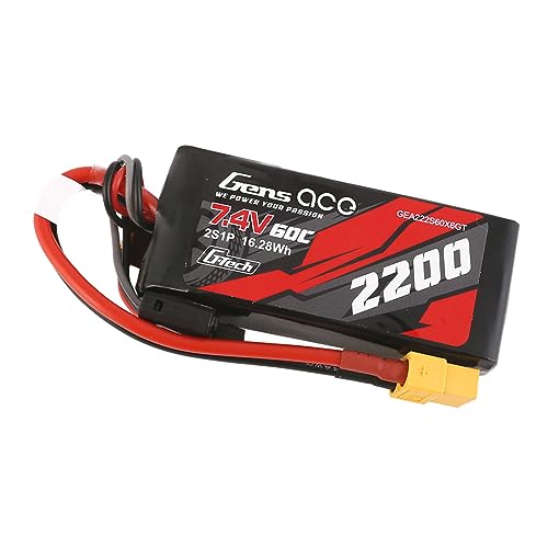Gens ace G-Tech 2200mah 60C 7.4v 2S Lipo Battery with XT60 Plug