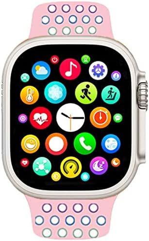 Hyglewy Smart Watch for Men Women Kids Android iPhone Compatible, 2.09'' Smartwatch Fitness Tracker with Heart Rate Blood Oxygen Sleep Monitor Pedometer Bluetooth Call SMS & Two Bands (Colored Pink)