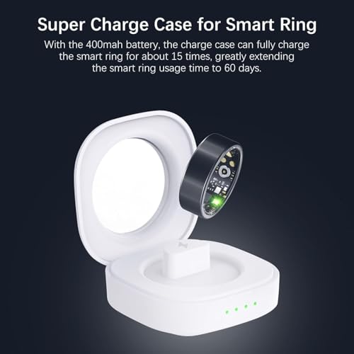 Anello intelligente sottile per gli uomini, 24/7 cardiofrequenzita monitor del sonno dell'ossigeno del sangue, IP68 Tracker di fitness impermeabile con app, nessuna sottoscrizione, passaggi di traccia