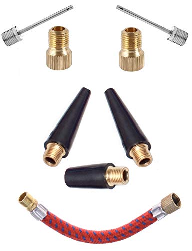 Presta Valve Adapter - Presta to Schrader Valve Pump Adapter - Air Needle Ball Inflatable Pump - Presta Pump Nozzle Valve Adapter for Bike Tire - Air Nozzle Pump Adapter Kit for Gym Balloon Toy Pump