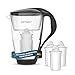 PearlCo - Filtro per acqua in vetro (nero) con 3 cartucce filtrante Universal classic - adatto per Brita Classic