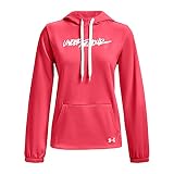 Under Armour Women's Armour Fleece Script Hoodie , Brilliance (819)/White , Medium