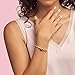Pandora Moments Two-Tone Bangle - 14k Rose Gold & Sterling Silver Bangle for Women - Compatible Moments Charms - Features Rose & Sterling Silver - Gift for Her - 7.5