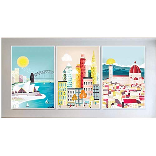 Pintura decorativa de construcción urbana infantil para inspirar los grandes sueños arquitectónicos