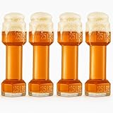 Dumbbell Beer Glasses, Giant Lifting Beers 26oz Glass | Large Weightlifting to Scale Funny Beer Mug | Birthday, Christmas Men & Women, Dad Cool Whiskey & Water Glasses Perfect, Gifts - 4 Set