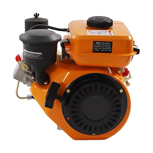 Diesel Engine 196CC 4 Stroke Single Cylinder Forced Air Cooling Horizontal Axis Engine Recoil Hand Start 3000RPM 2.2KW, 53mm Shaft Length (Orange)