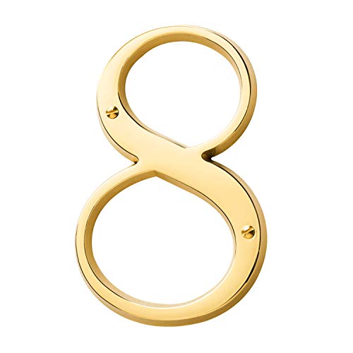 Baldwin Estate 90678.003.CD Solid Brass Traditional House Number Eight in Polished Brass, 4.75
