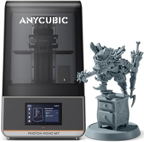 ANYCUBIC Photon Mono M7 Resin 3D Printer, 10.1 Inch 14K HD Screen with COB LighTurbo 3.0, 150 mm/h Quick Print, Leveling-Free, Intelligent 3D Printer, Volume of 223 x 126 x 230 mm
