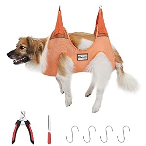 PETNANNY Dog Grooming Hammock Harness Cat Dog Grooming Sling for Pet Small Dog Nail Trimming Clipping Hammock with Nail ClippersFileTrimmer