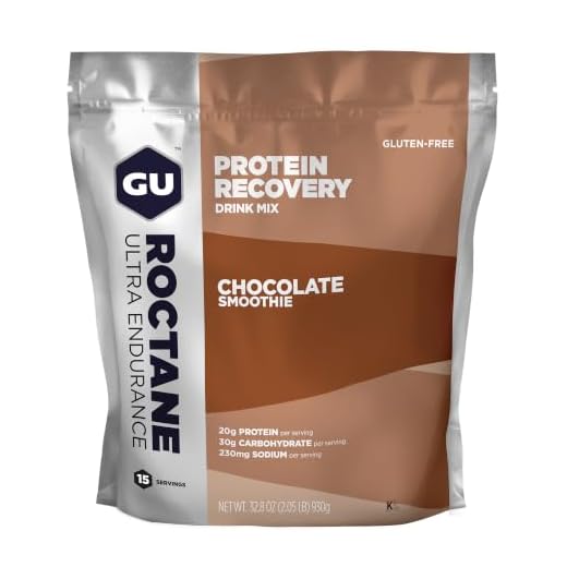 Gu Energy Roctane Ultra Endurance Protein Recovery Drink Mix, 15-Serving Pouch, Chocolate Smoothie