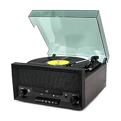 NAMSAR Turntable Music Center avec Haut-parleurs stéréo Nostalgique Classique en Bois Bluetooth phonographes avec Play USB et encodage Lecteur CD et Radio FM Trois Lecture délais - Les Beatles, Paul McCartney, John Lennon, RIngo Starr, George Harrison
