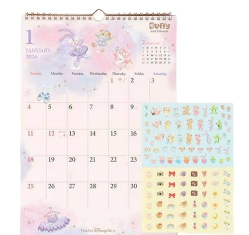 カレンダー 壁掛け 2026年（令和8年）ミッキー＆フレンズ 日曜始まり