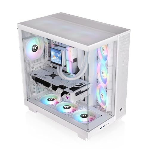 Image of Thermaltake View 380 XL TG ARGB; 4x120mm ARGB Lite Fans Included; 360mm Radiator Support; 420mm GPU Clearance; Hidden Connector Support; Dual Chamber; Snow; CA-11E-00M6WN-AZ