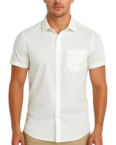 CANADA WEATHER GEAR Mens Button Down Shirt - Woven Stretch