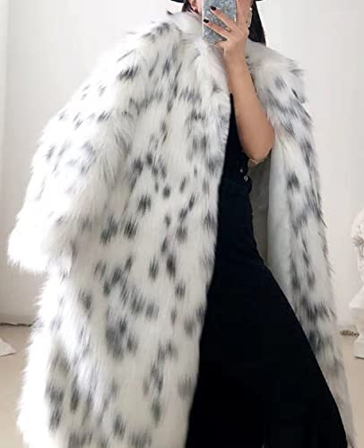 CHARTOU Women's Luxury Fluffy Faux Fur Leopard Open Front Cardigan Long Coat Outwear2
