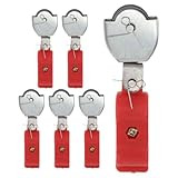 NUOBESTY 6 Stück Schwerlast Schwenkrollenblock aus Stahlseil mit Halbkunststofflichen Rollen Drehbare Seilrollen für Hebearbeiten und Baustellen