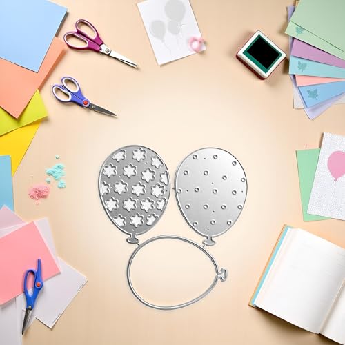 1pc Silver Balloon Metal Cutting Dies Scrapbooking Stencil Die,Card Making DIY Photo Album Decorative Embossing Paper Cards Scrapbooking,Embossing Tool for Album Paper Gift,Die-Cutting and Embossing