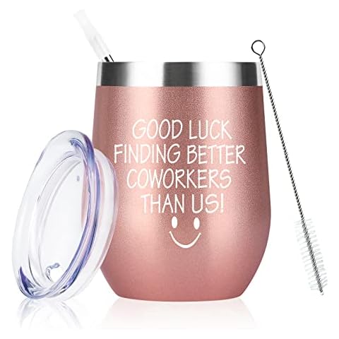 Going Away Gift for Coworker Leaving Gifts for Women-Good Luck Finding Better Colleagues Than US 12 Oz Office Tumbler Gifts - Goodbye Farewell Gifts for Coworkers, New Job Gifts for Women (Rose Gold) Cover